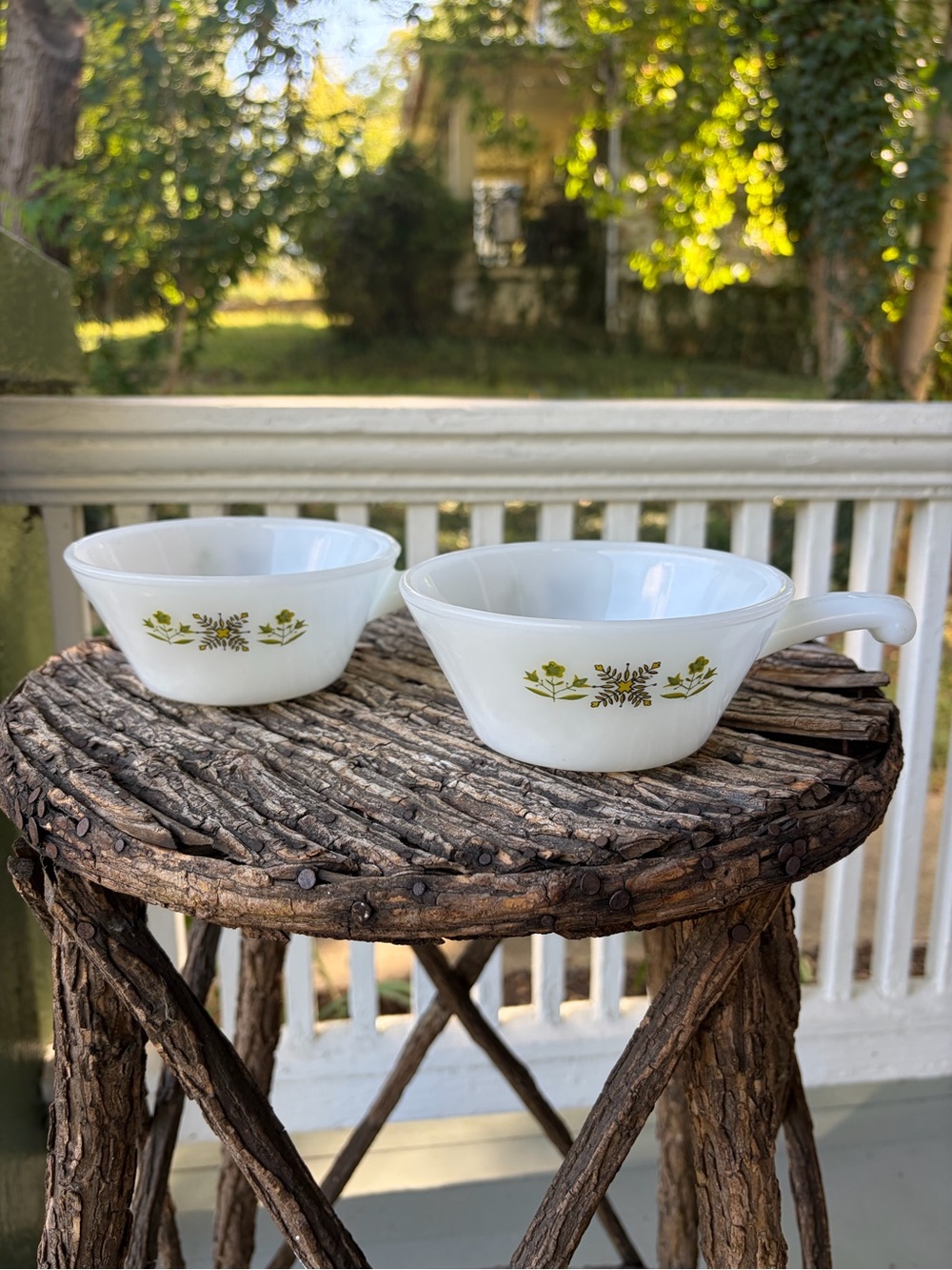 Vintage White Milk Glass Soup Bowls